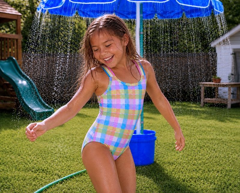Milky Girls Swimwear Carnival Check Swimsuit