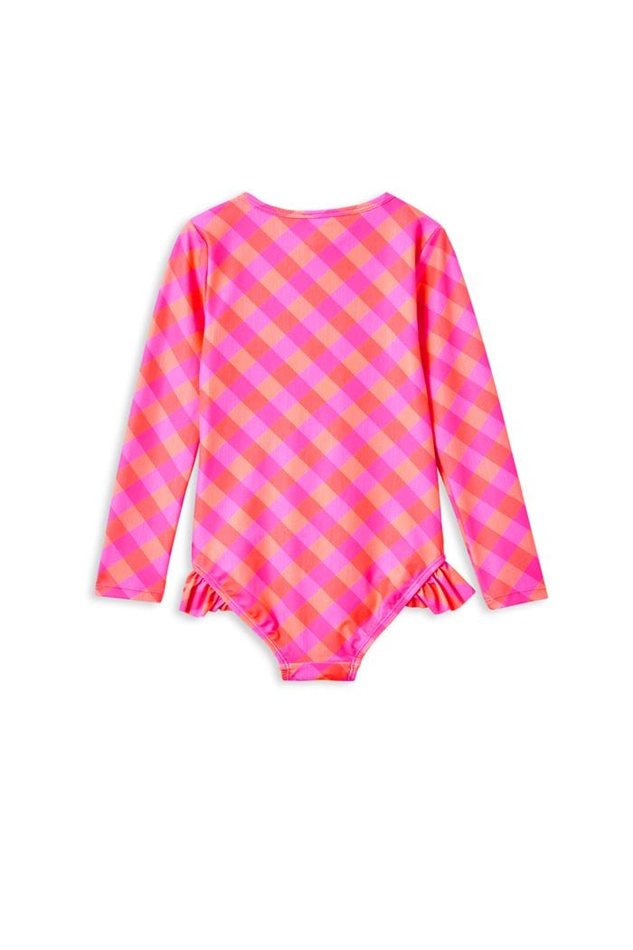 Milky Girls Swimwear Check Long Sleeve Swimsuit