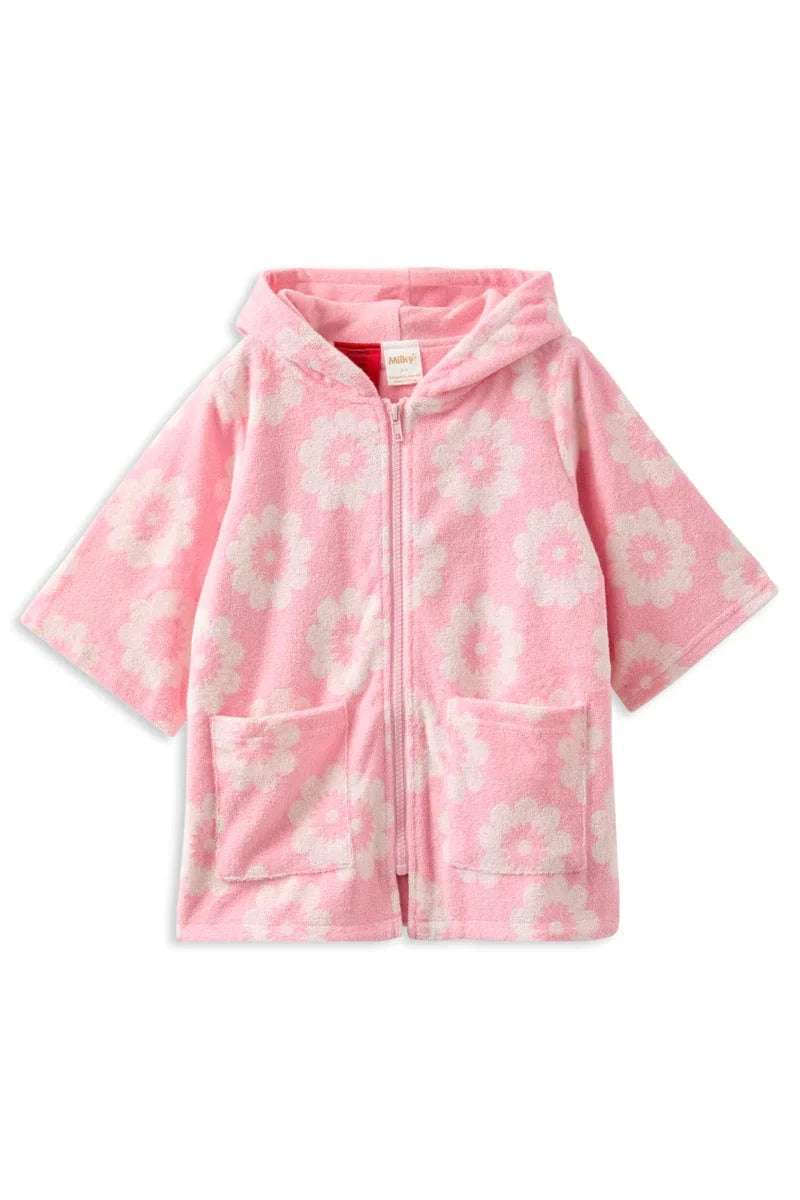 Milky Girls Swimwear Floral Terry Towelling Cover Up