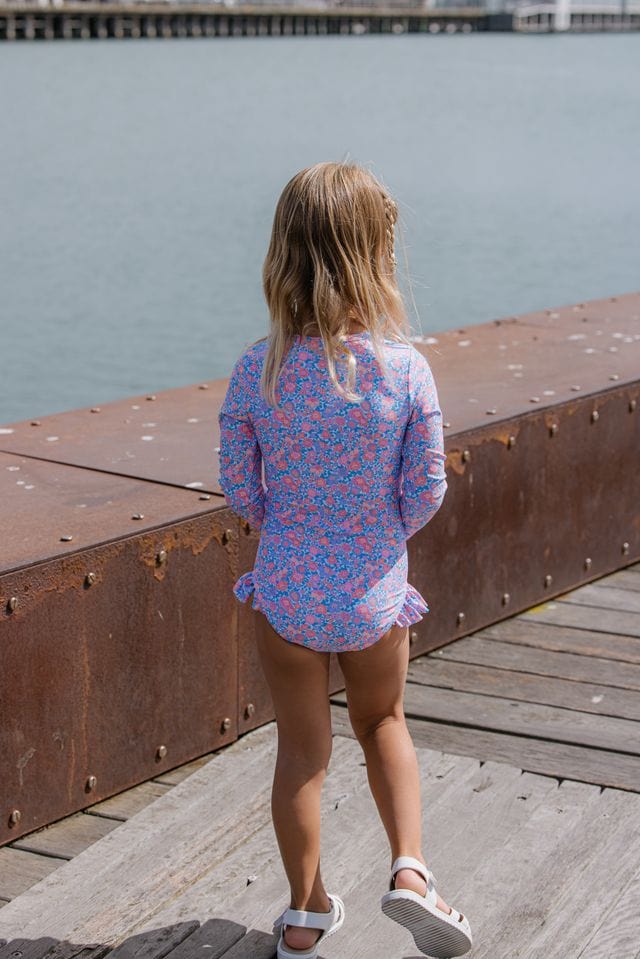 Milky Girls Swimwear Pretty Posy Long Sleeve Swimsuit