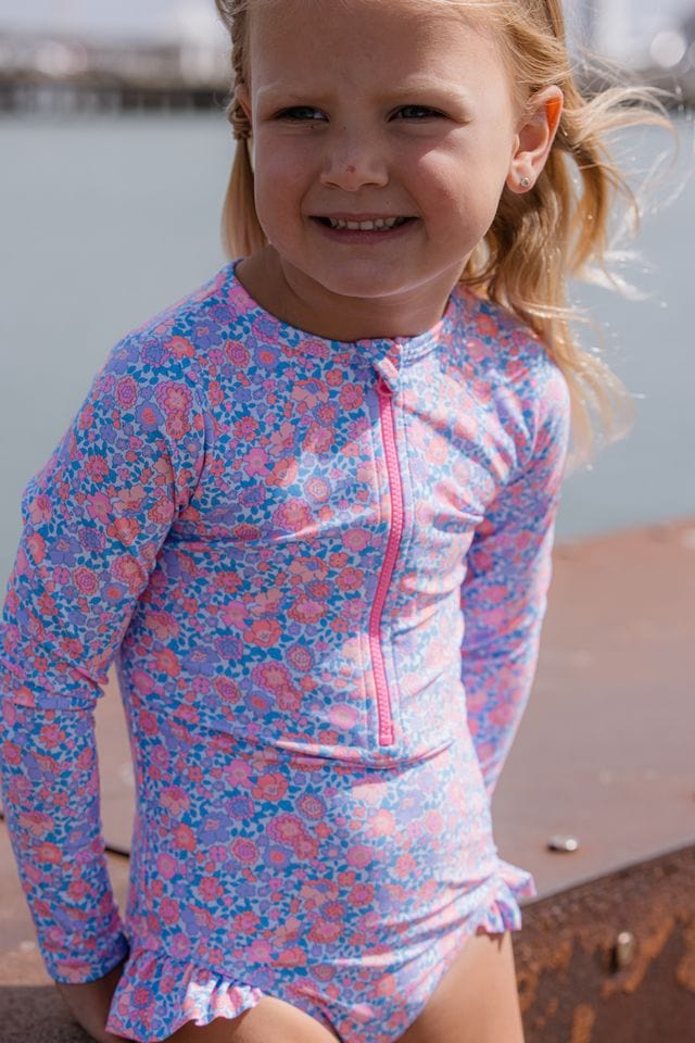 Milky Girls Swimwear Pretty Posy Long Sleeve Swimsuit