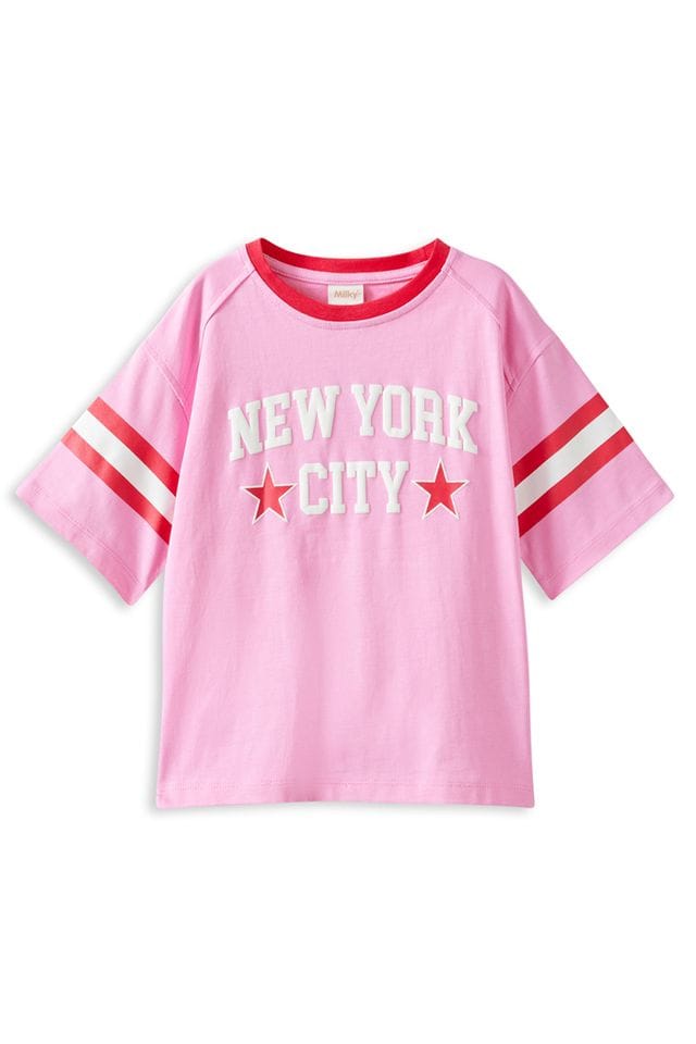 Milky Girls Tee 2Y New York Tee - Pink