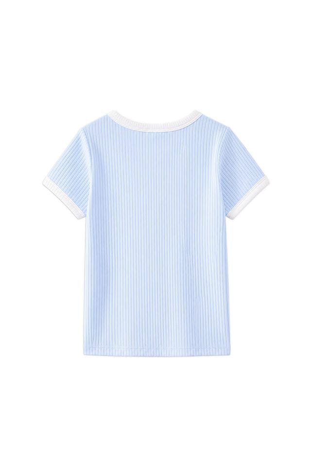 Milky Girls Tee Ice Blue Rib Tee