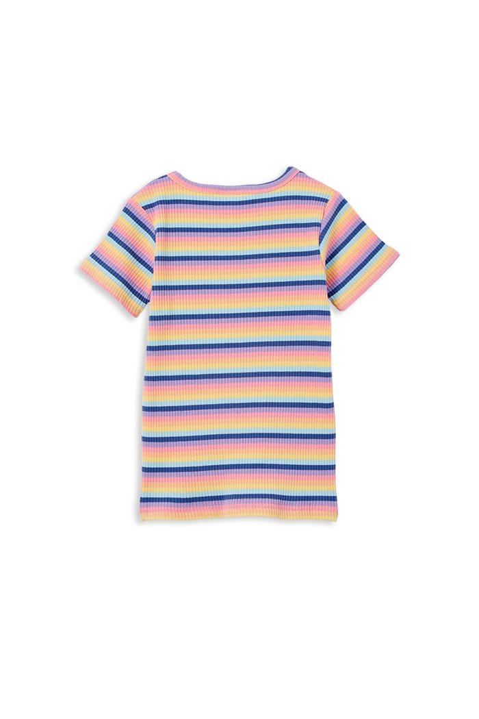 Milky Girls Tee Multi Stripe Rib Tee