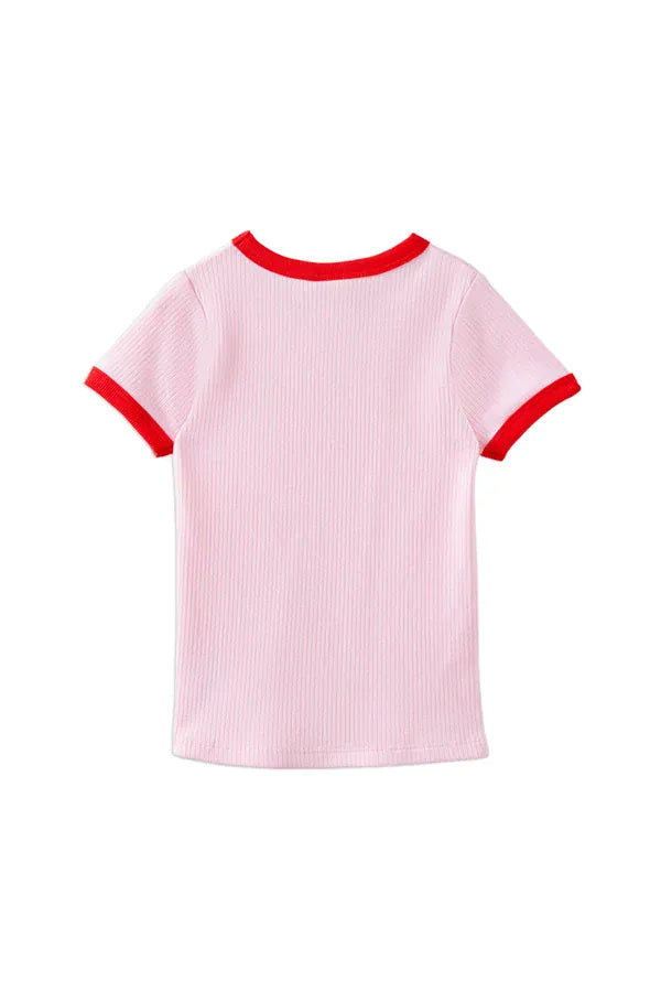 Milky Girls Tee Pink Lady Rib Tee