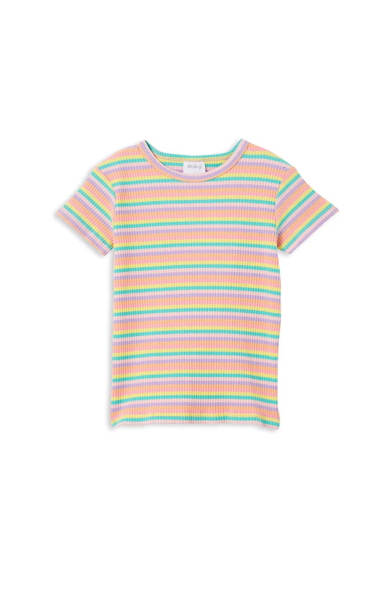 Milky Girls Tee Stripe Rib Tee