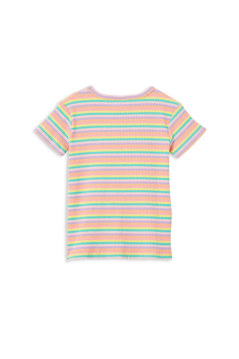 Milky Girls Tee Stripe Rib Tee