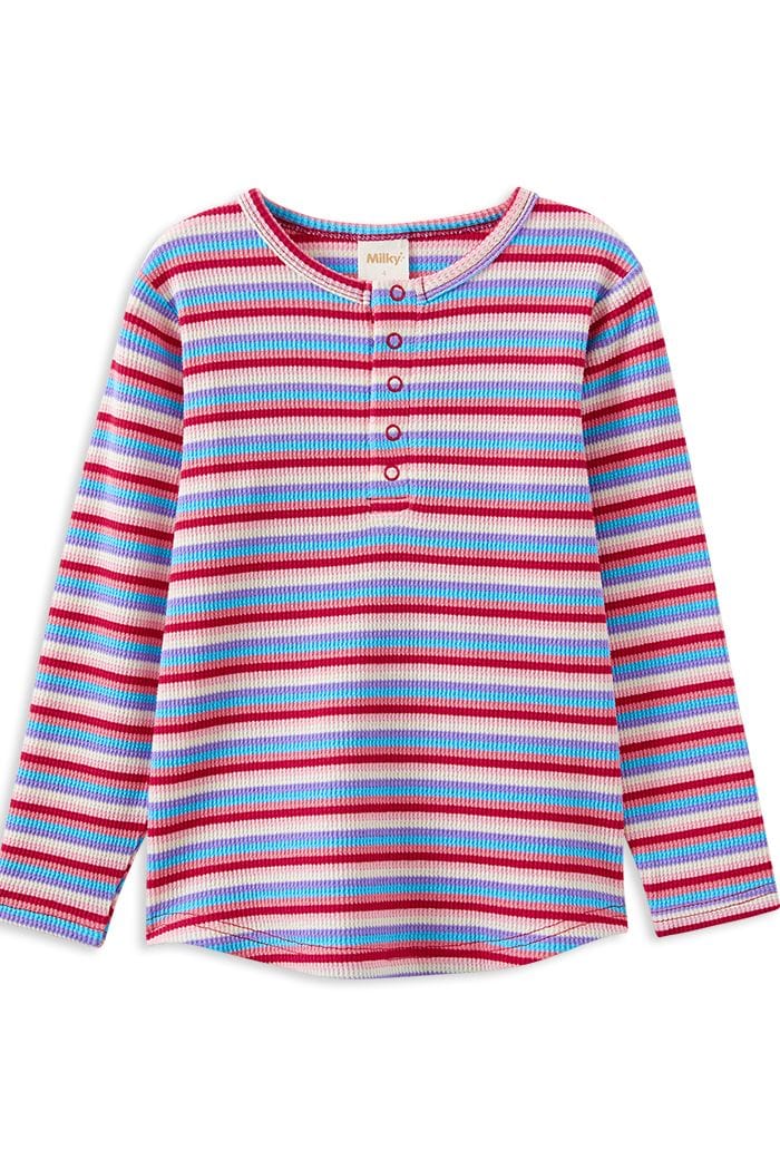 Milky Girls Top Fruity Waffle Henley