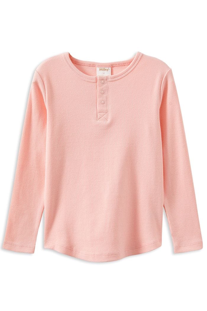 Milky Girls Top Whisper Rose Henley