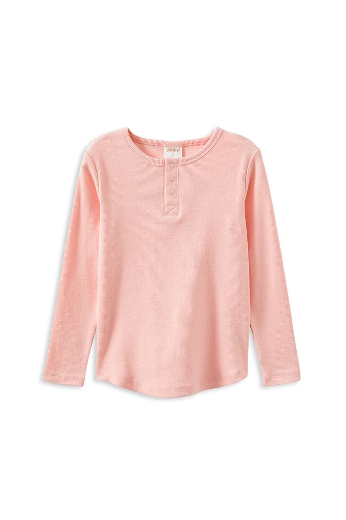 Milky Girls Top Whisper Rose Henley