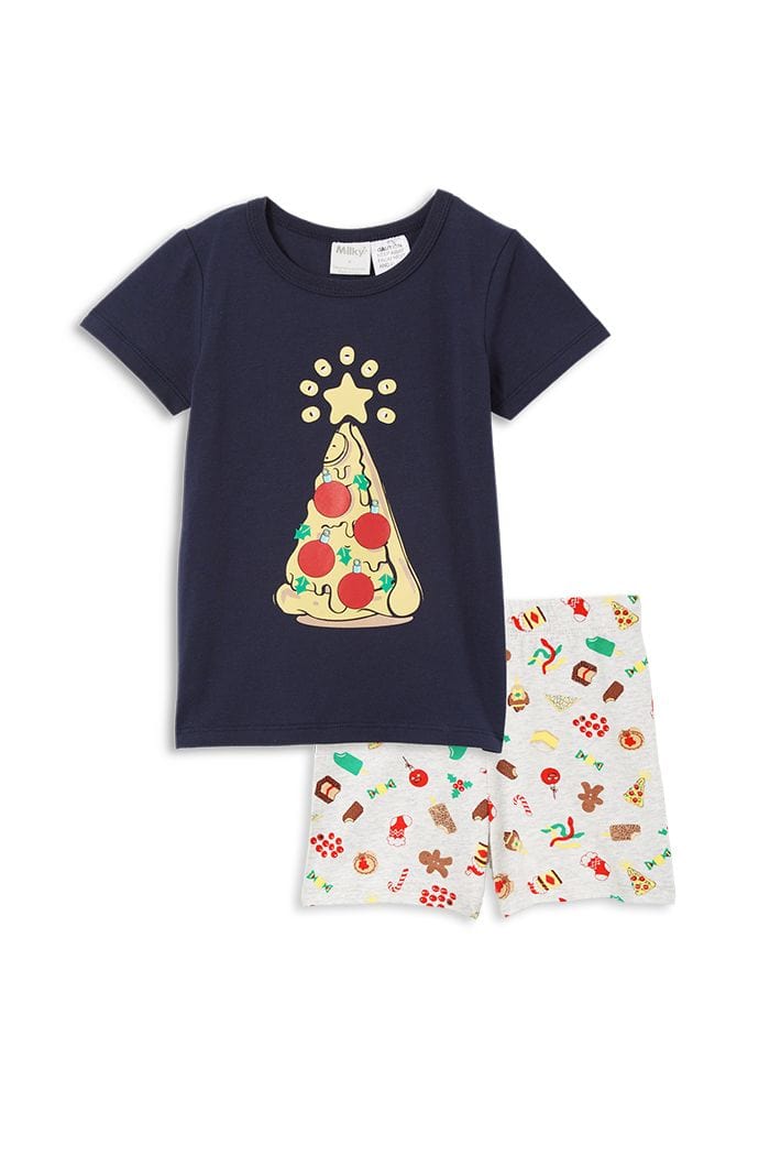 Milky Unisex Sleepware Christmas Pizza PJs