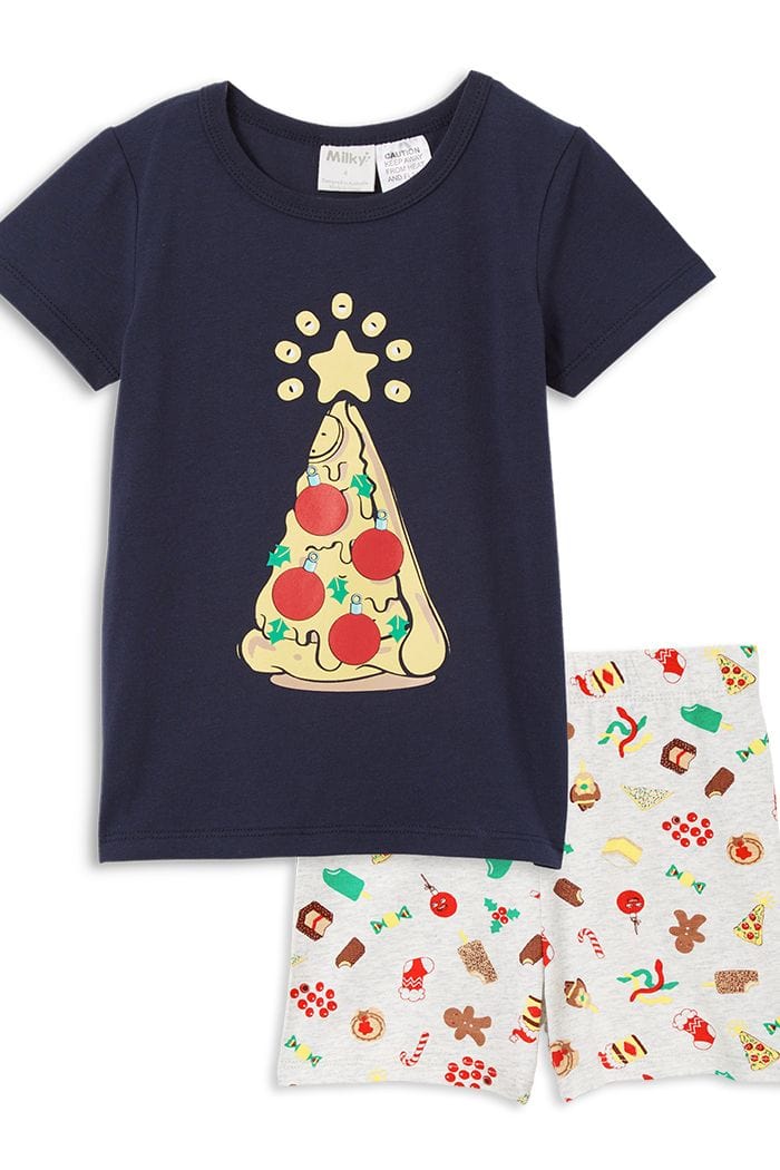 Milky Unisex Sleepware Christmas Pizza PJs