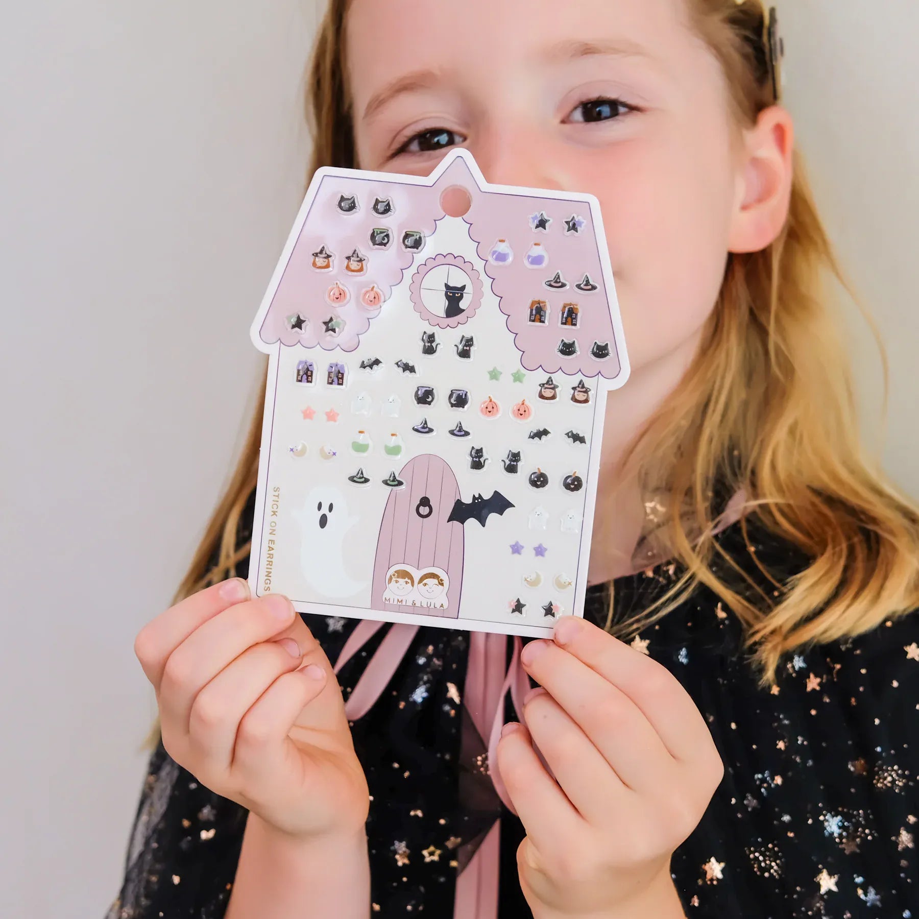 Mimi & Lula Girls Accessory Haunted House Stick On Earrings