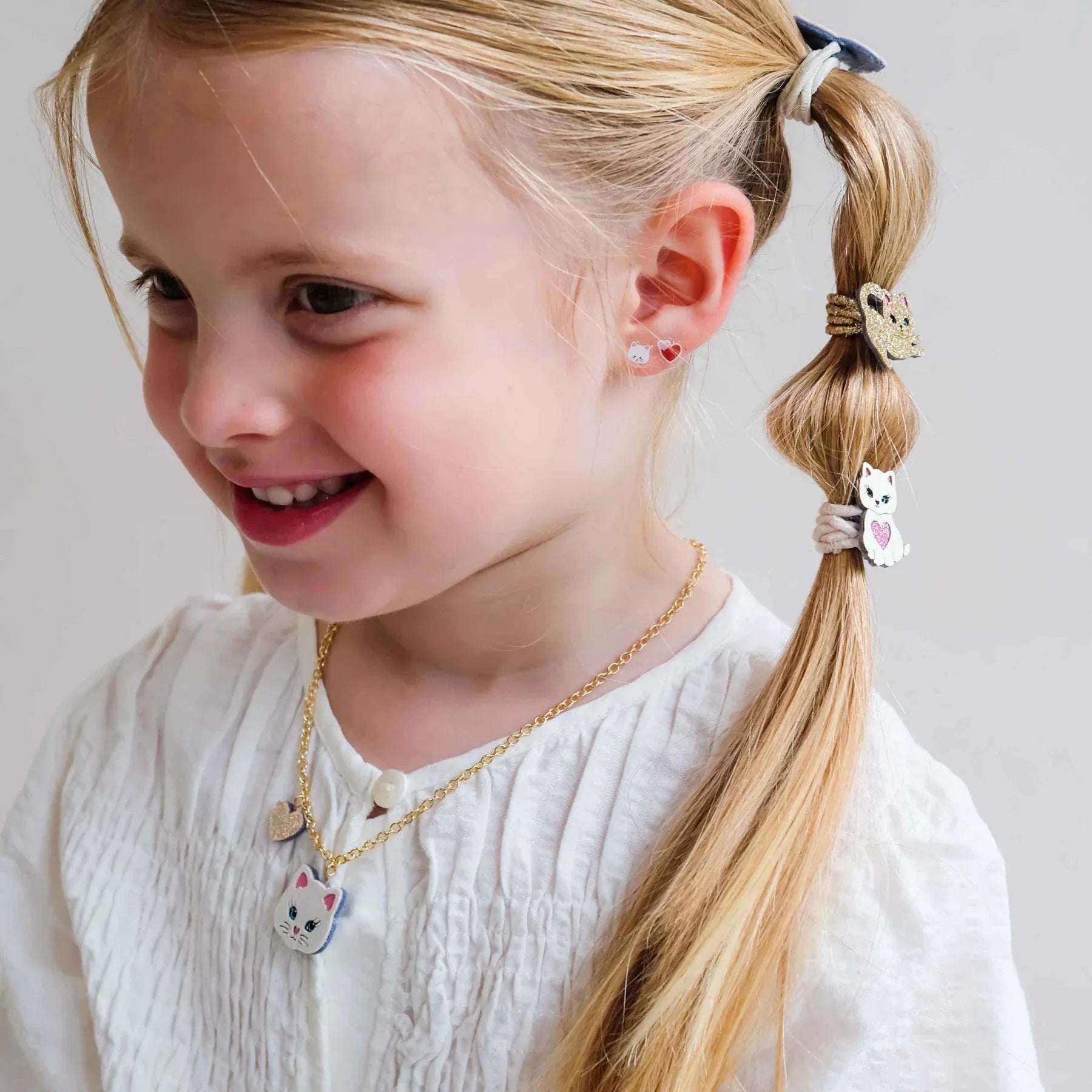 Mimi & Lula Girls Accessory Kittybow Stick On Earrings