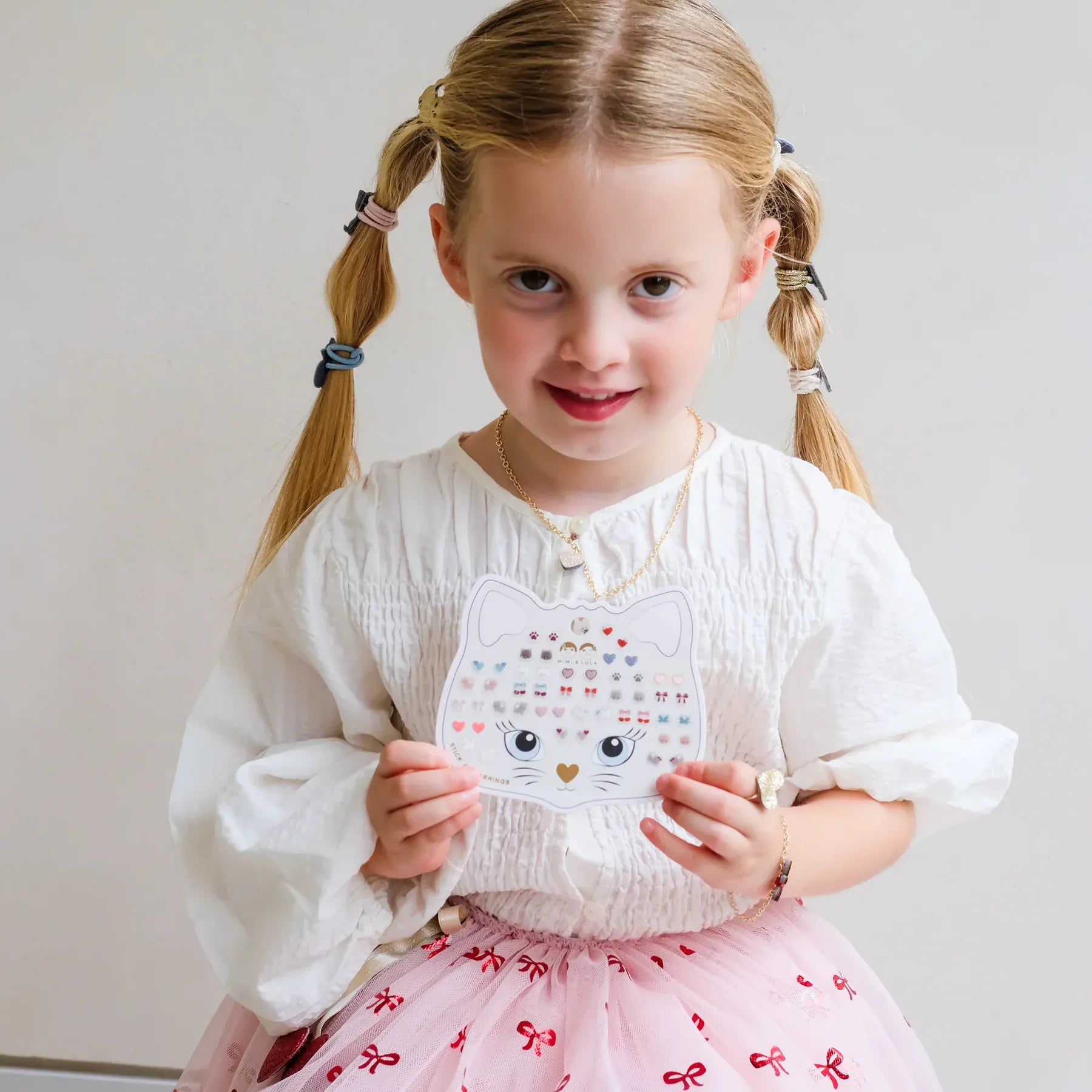 Mimi & Lula Girls Accessory Kittybow Stick On Earrings