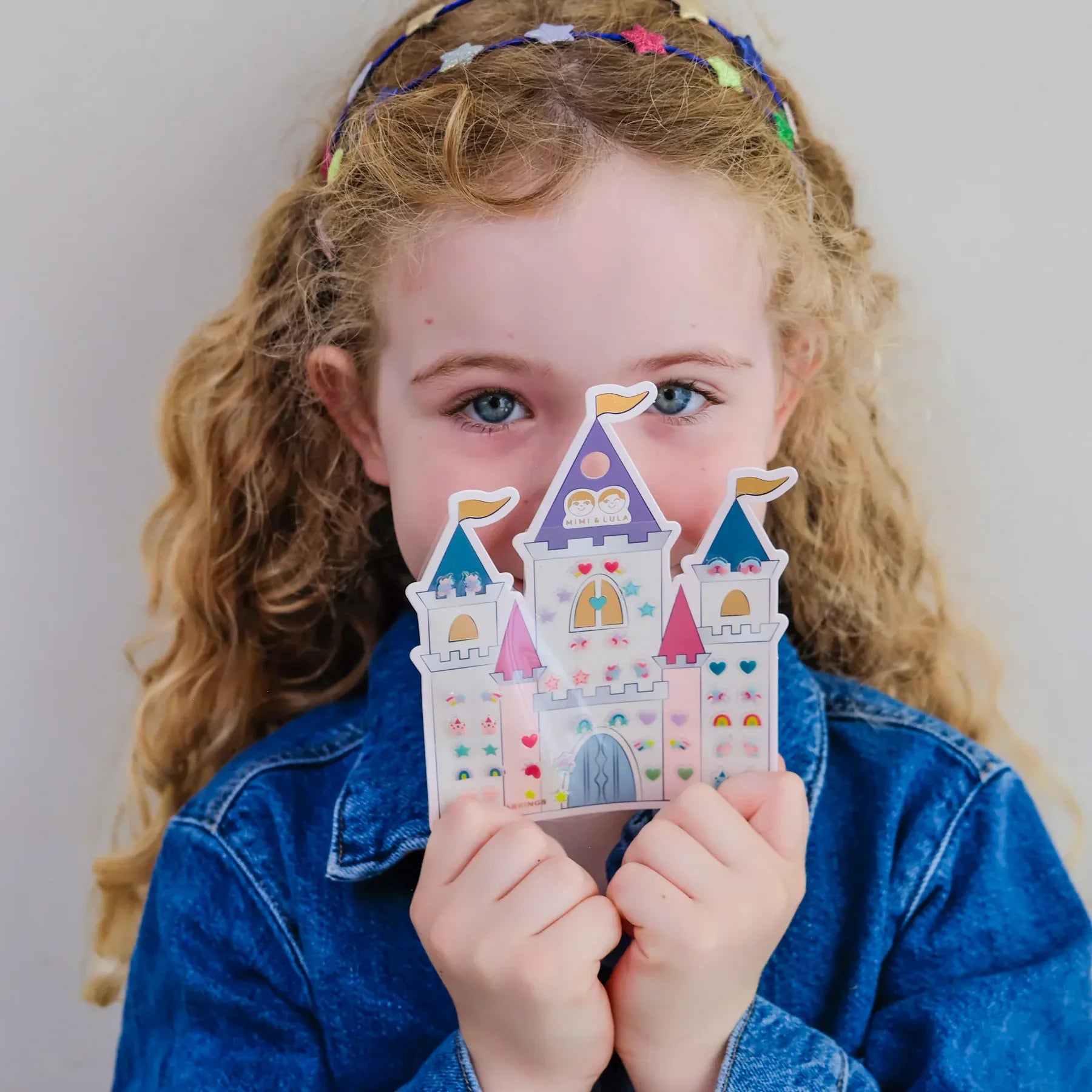 Mimi & Lula Girls Accessory Rainbow Castle Stick On Earrings