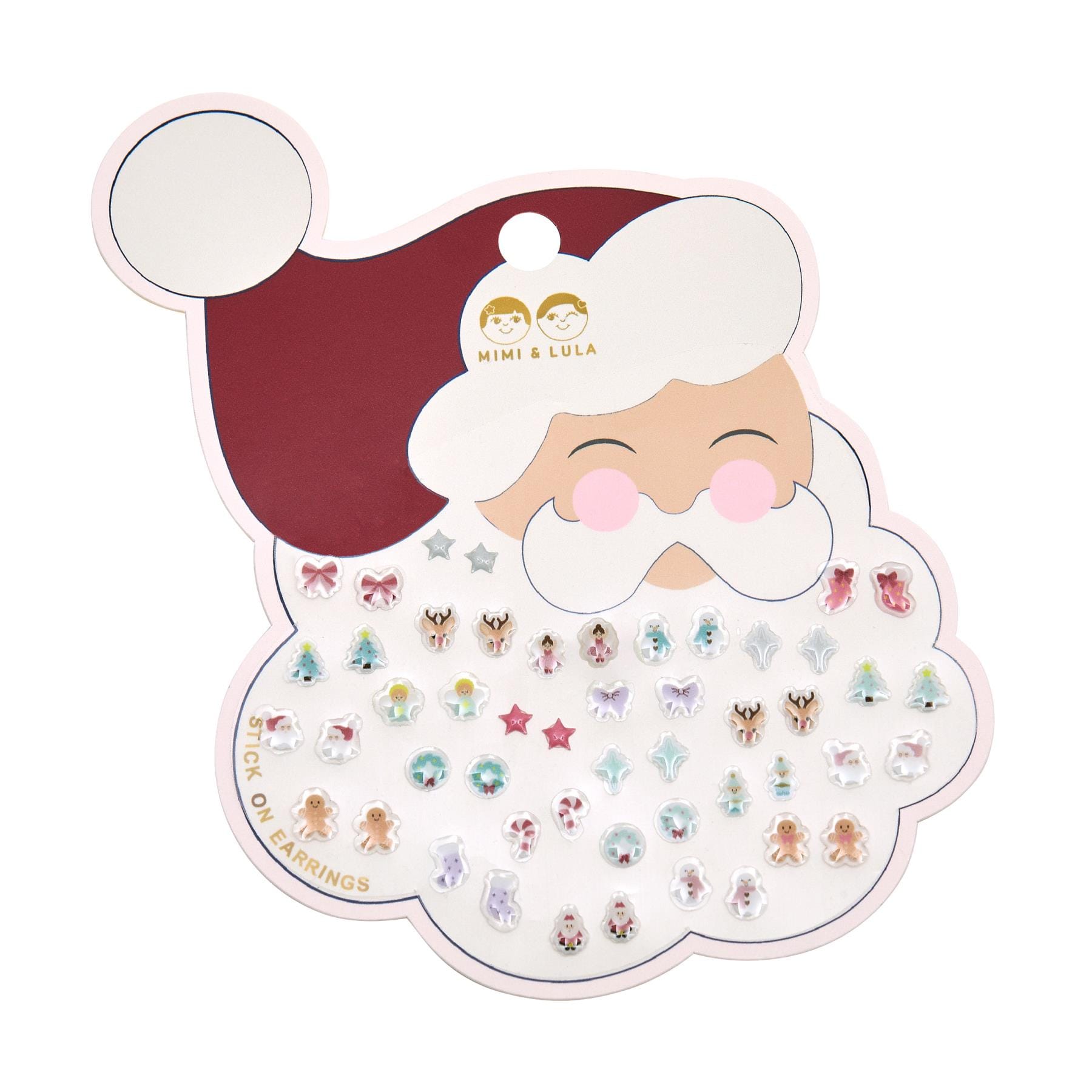 Mimi & Lula Girls Accessory Santa Stick On Earrings