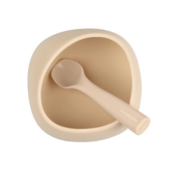 Mombella Feeding Beige Silicone Suction Bowl
