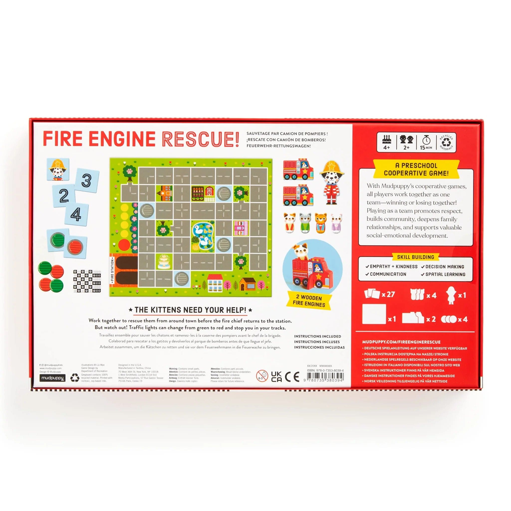 Mudpuppy Toys Fire Engine Rescue! Cooperative Board Game