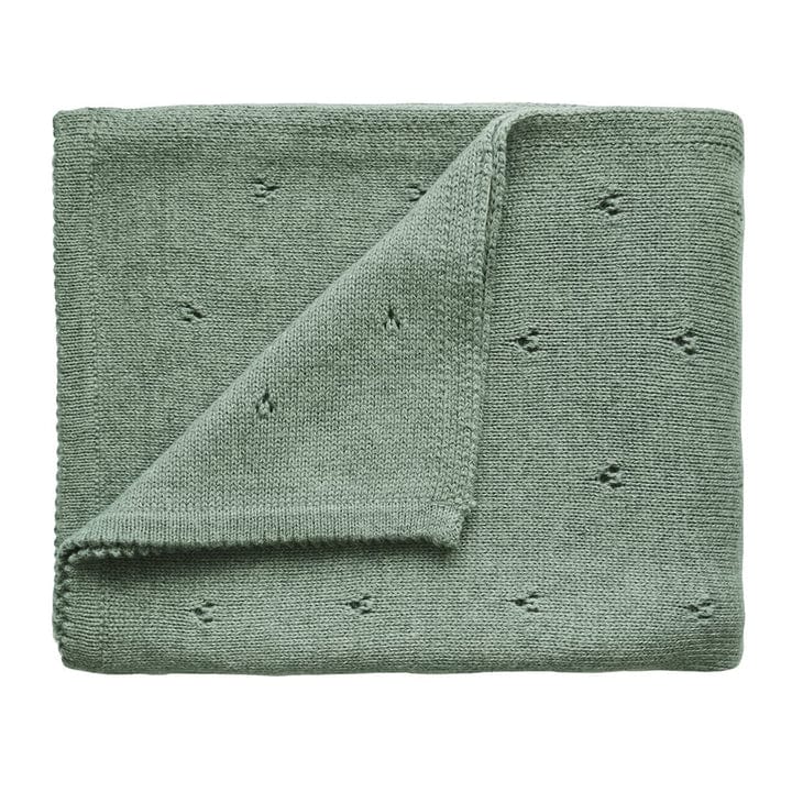 Mushie Accessory Blanket Sage Melange Mushie Pointelle Knitted Blanket