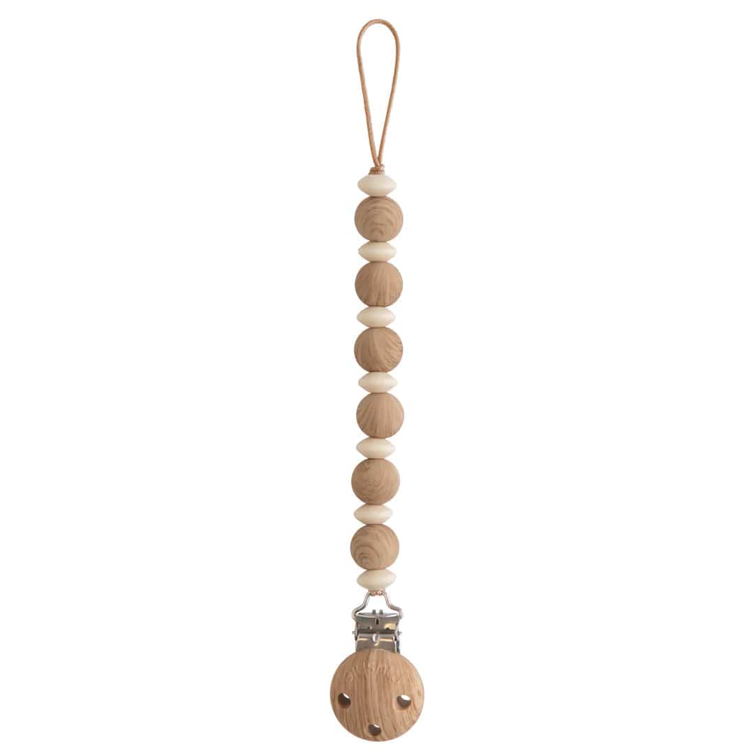 Mushie Baby Accessory Faux Wood Mushie Luna Pacifier Clip