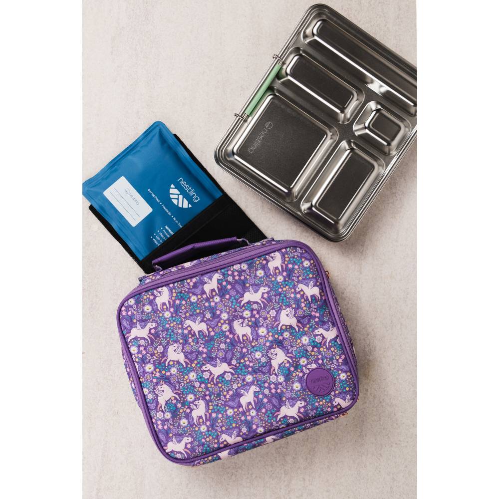 Nestling Accessory Feeding Insulated Lunch Bag - Unicorns
