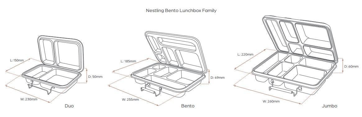 Nestling Accessory Feeding Nestling Stainless Steel Jumbo Bento Box