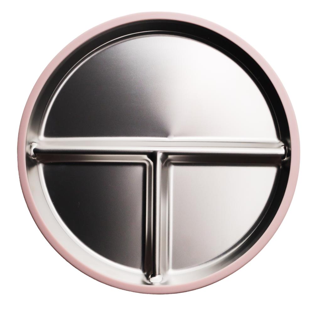 Nestling Accessory Feeding Stainless Divided Suction Plate 23cm