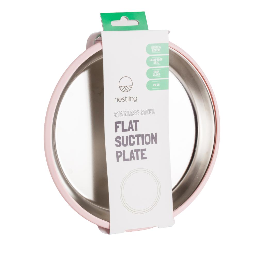 Nestling Accessory Feeding Stainless Flat Suction Plate 20cm