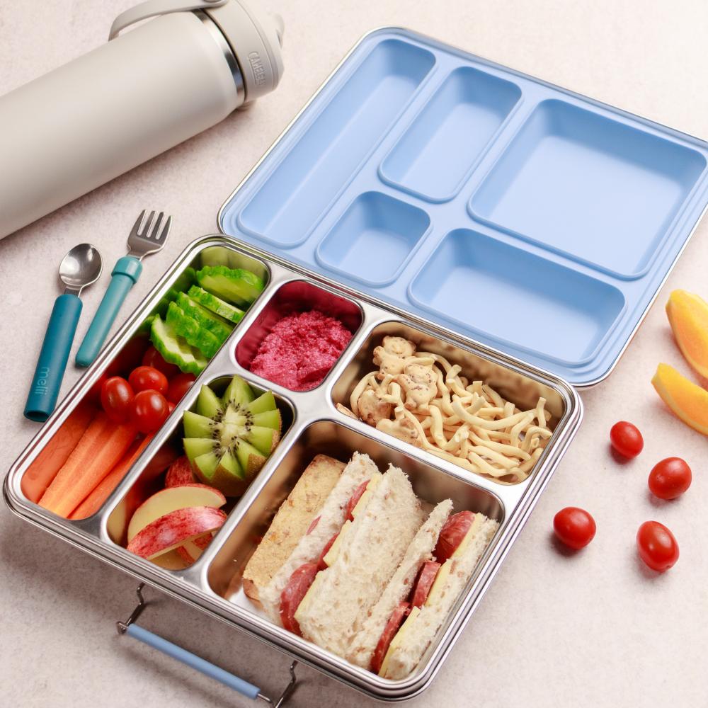 Nestling Accessory Feeding Stainless Steel Jumbo Bento Box - Dusty Blue