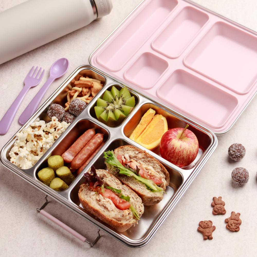 Nestling Accessory Feeding Stainless Steel Jumbo Bento Box - Dusty Pink