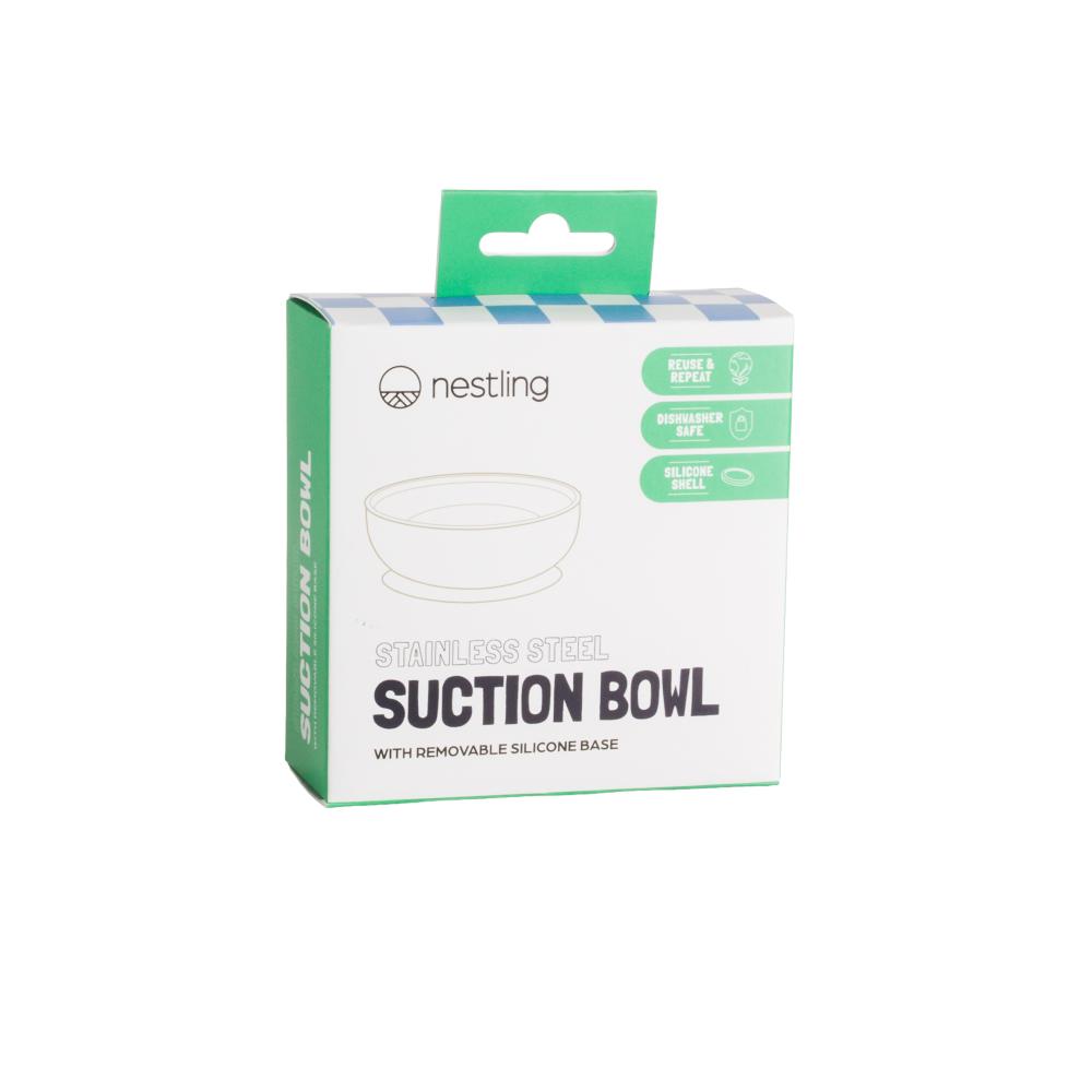 Nestling Accessory Feeding Stainless Steel Suction Bowl