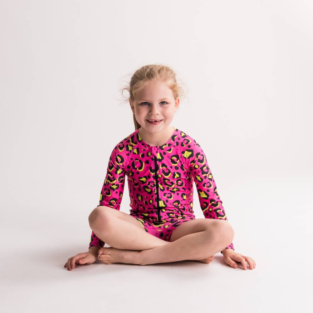 Nestling Boys Swimwear Shortie Swimmers - Pink Leopard