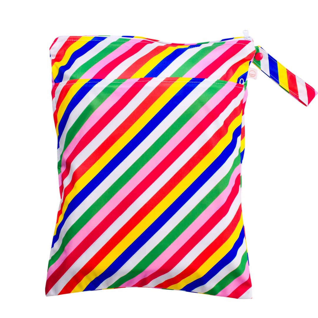 Nestling Children Accessories Double Pocket Wet Bag - Diagonal Stripe
