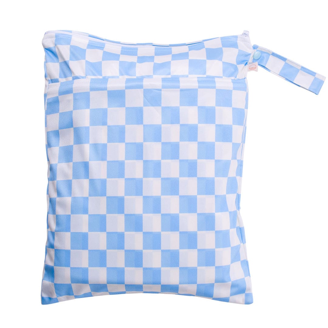 Nestling Children Accessories Double Pocket Wet Bag - Sky Check