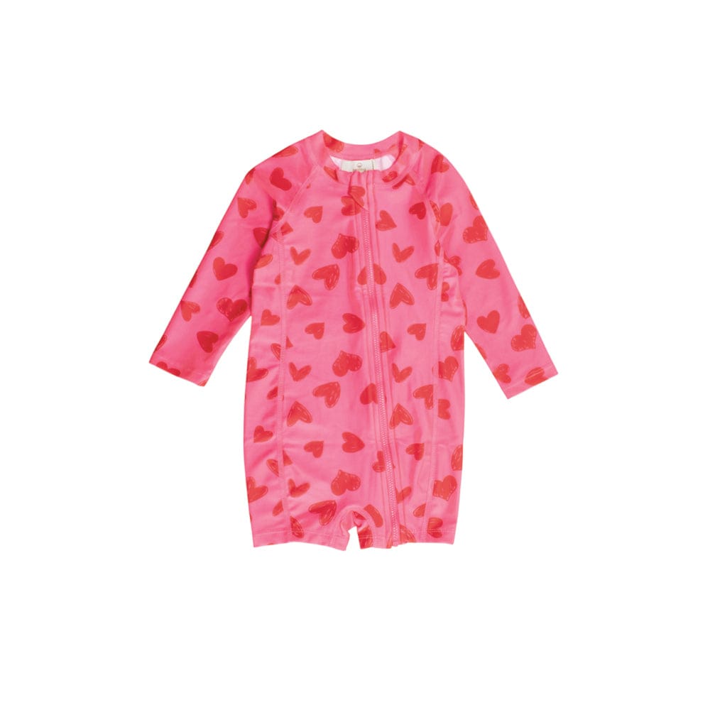 Nestling Girls Swimwear 1-2Y Extra Shortie Swimmers - Pink Hearts