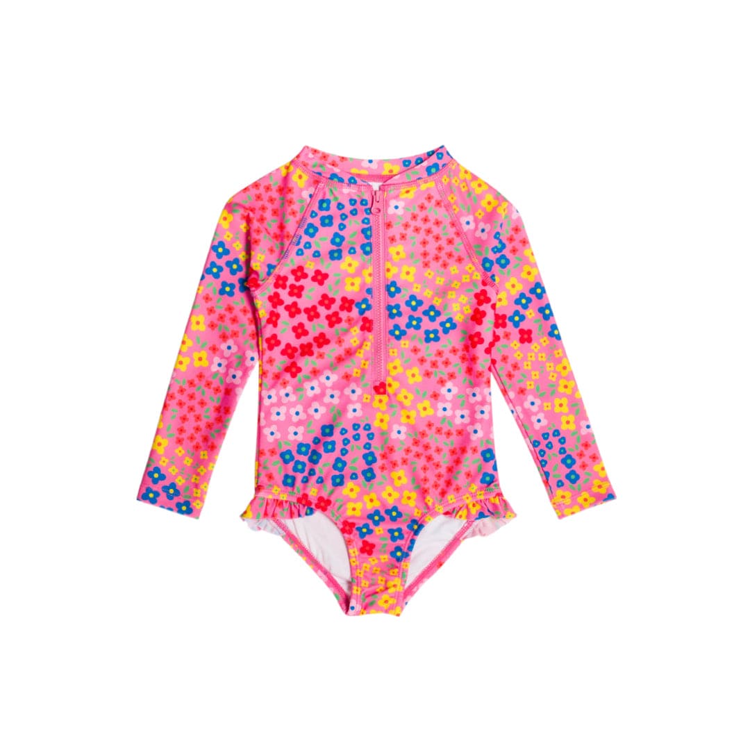 Nestling Girls Swimwear Floral Sleeved Swimsuit