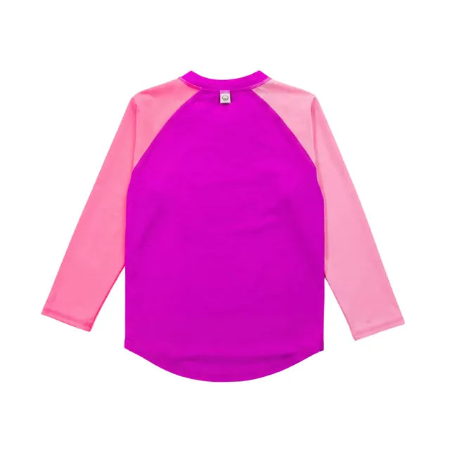Nestling Girls Swimwear Half Zip Rash Vest - Spliced Purple