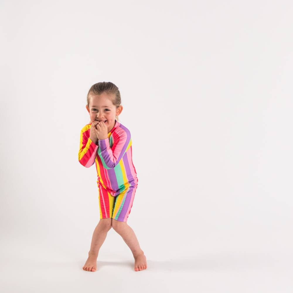 Nestling Girls Swimwear Shortie Swimmers - Unicorn Stripe