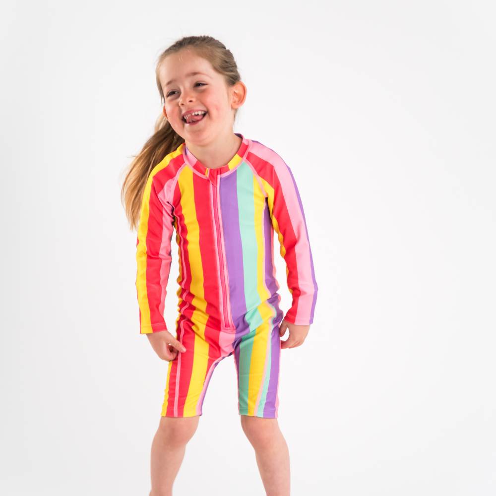 Nestling Girls Swimwear Shortie Swimmers - Unicorn Stripe