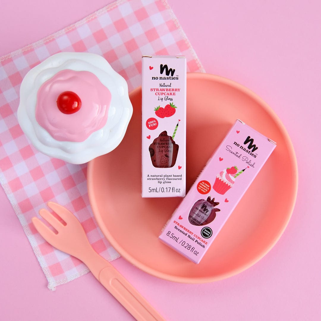 No Nasties Girls Accessory Natural Lip Gloss Strawberry Cupcake