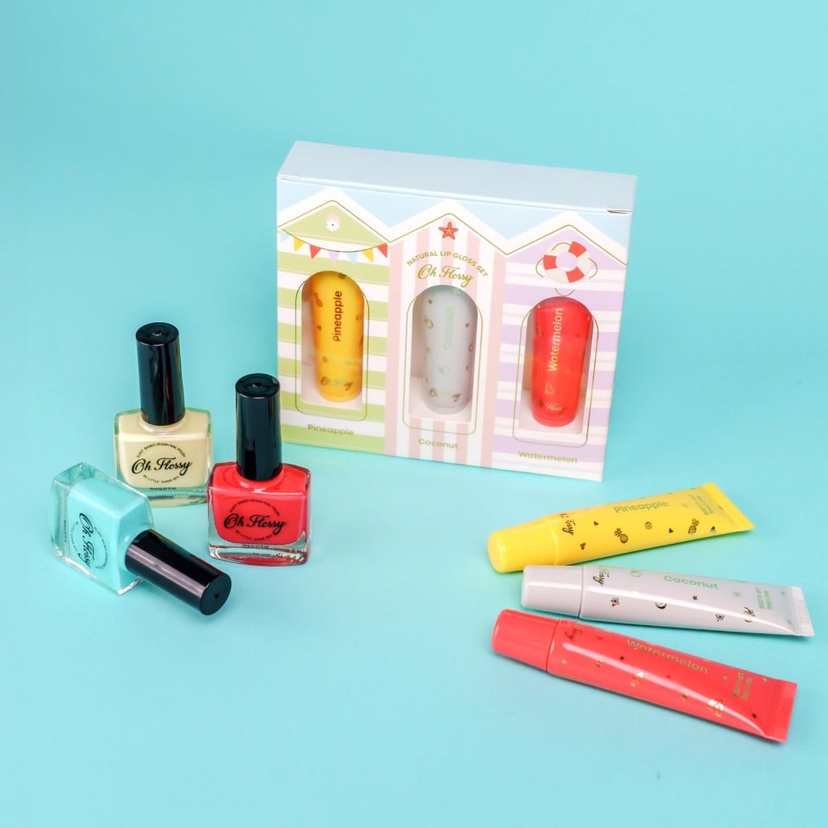 Oh Flossy Girls Accessory Beach Club Natural Lip Gloss Set