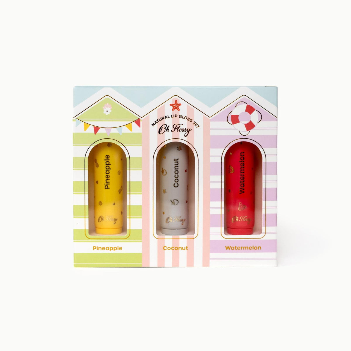 Oh Flossy Girls Accessory Beach Club Natural Lip Gloss Set
