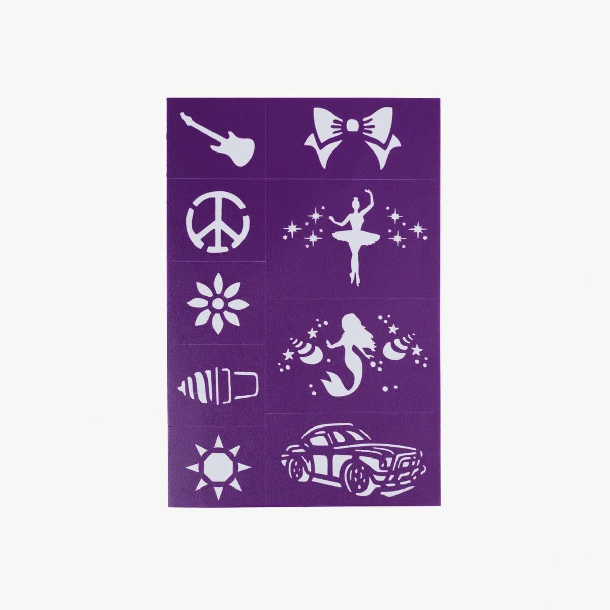 Oh Flossy Girls Accessory Reusable Adhesive Face Paint & Makeup Stencils - Purple