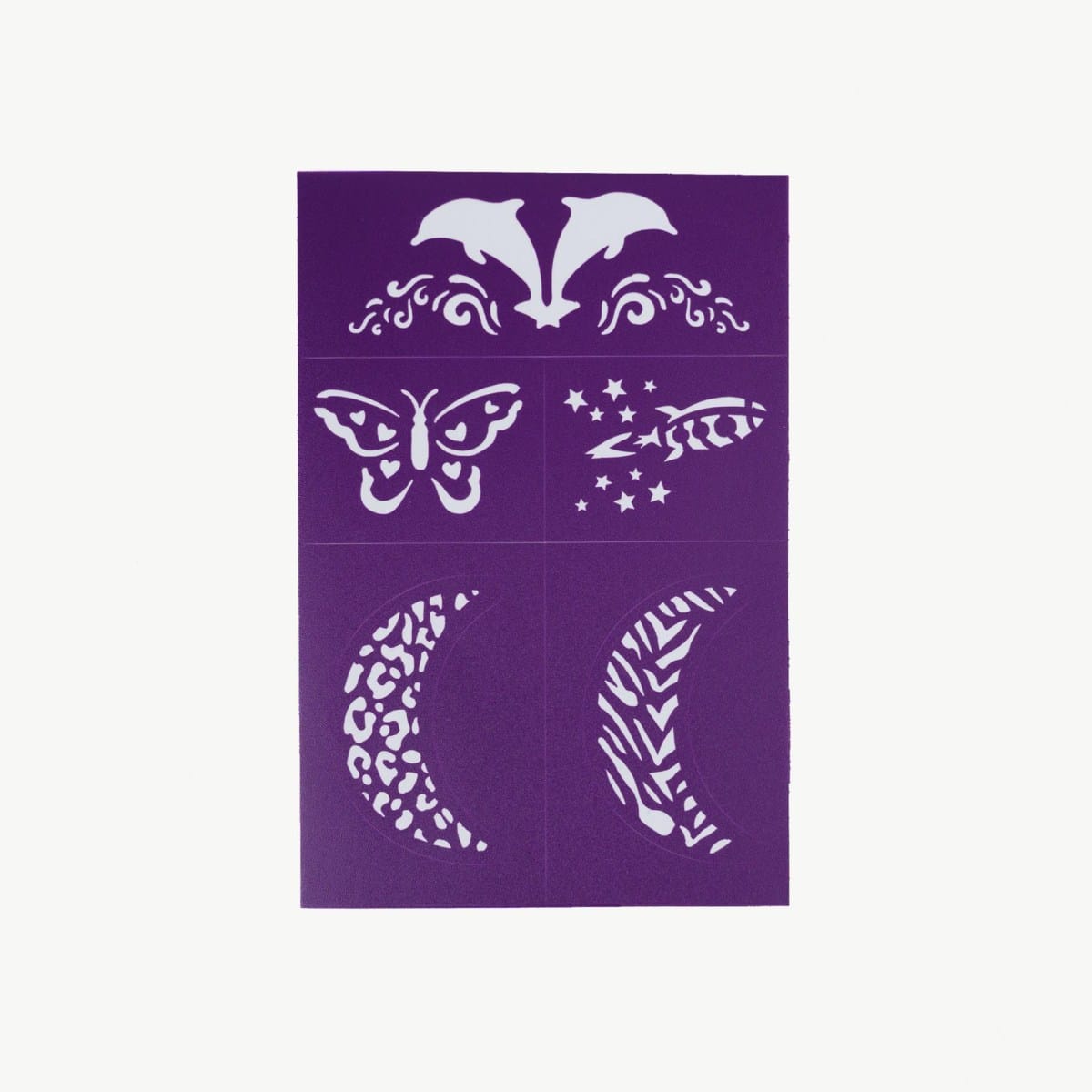 Oh Flossy Girls Accessory Reusable Adhesive Face Paint & Makeup Stencils - Purple