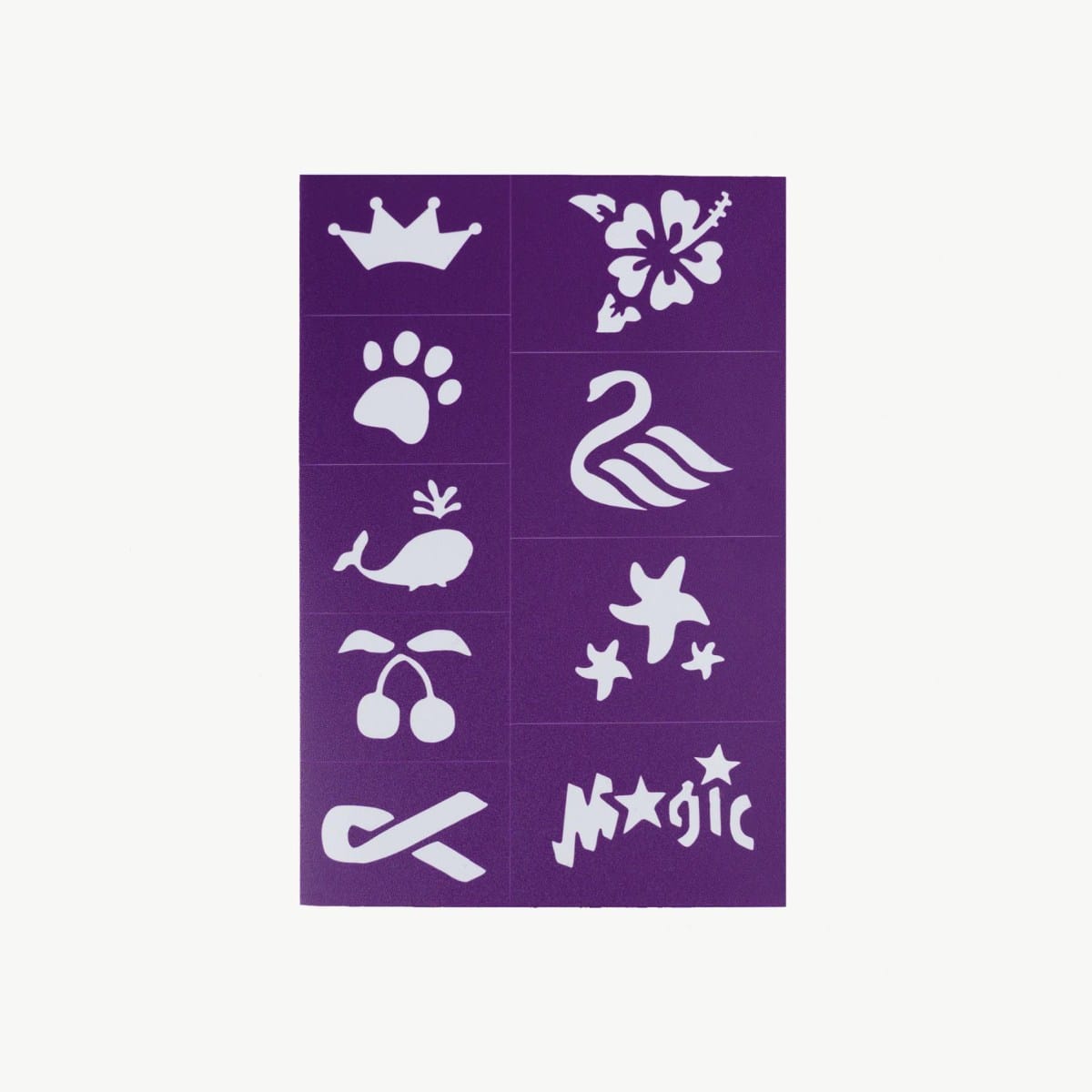 Oh Flossy Girls Accessory Reusable Adhesive Face Paint & Makeup Stencils - Purple