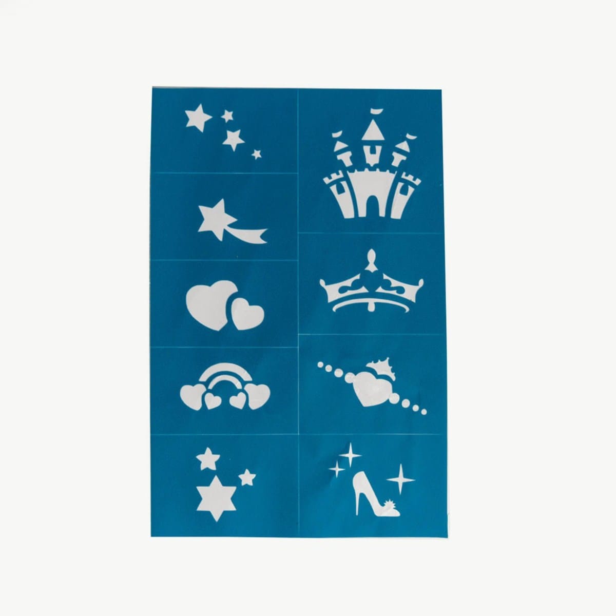 Oh Flossy Girls Accessory Reusable Adhesive Face Paint & Makeup Stencils - Teal