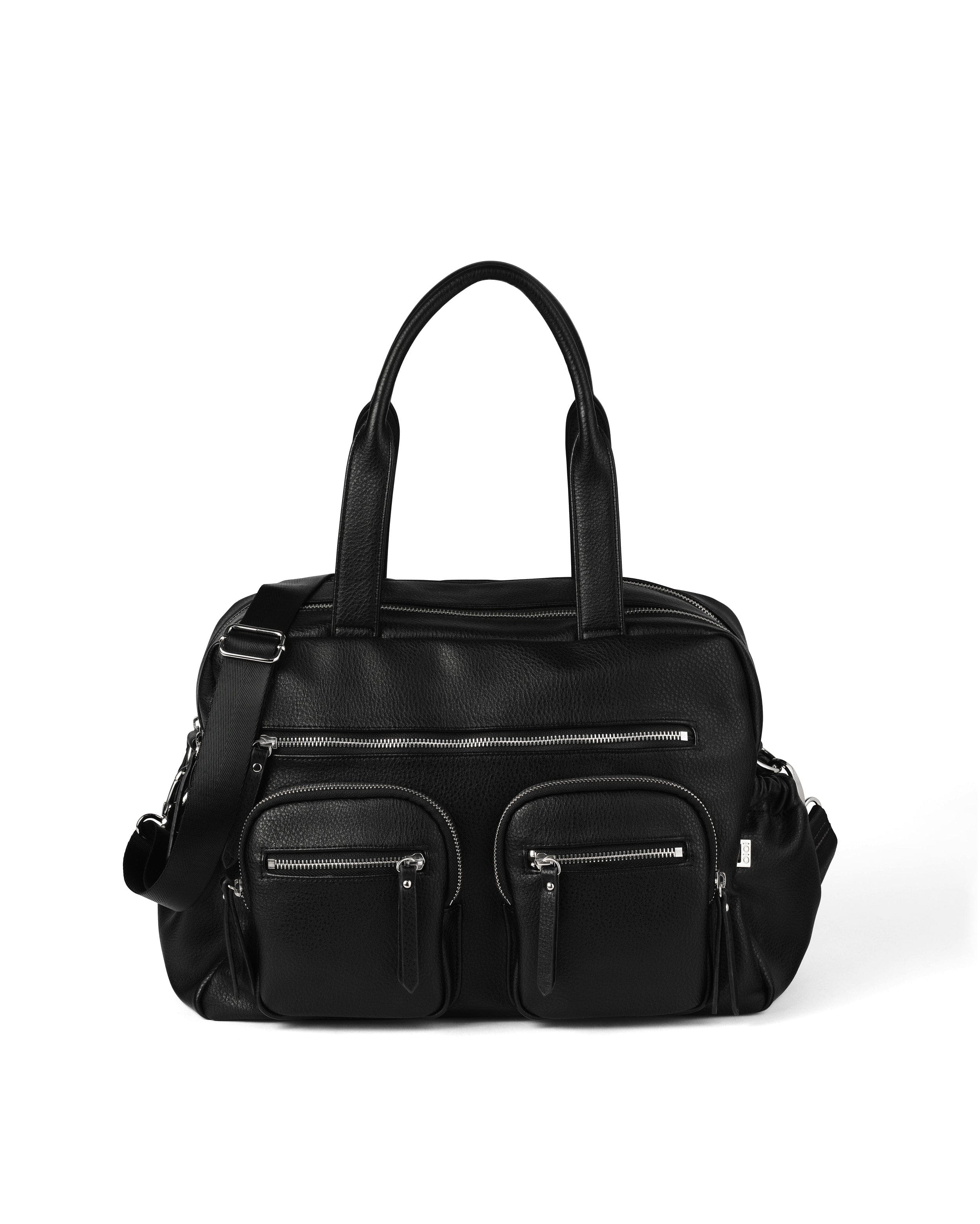 OiOi Baby Care Carry All Nappy Bag - Black Dimple Vegan Leather