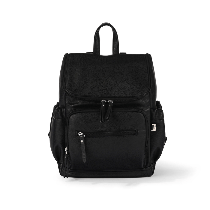 OiOi Baby Care Mini Signature Backpack - Black Vegan Leather