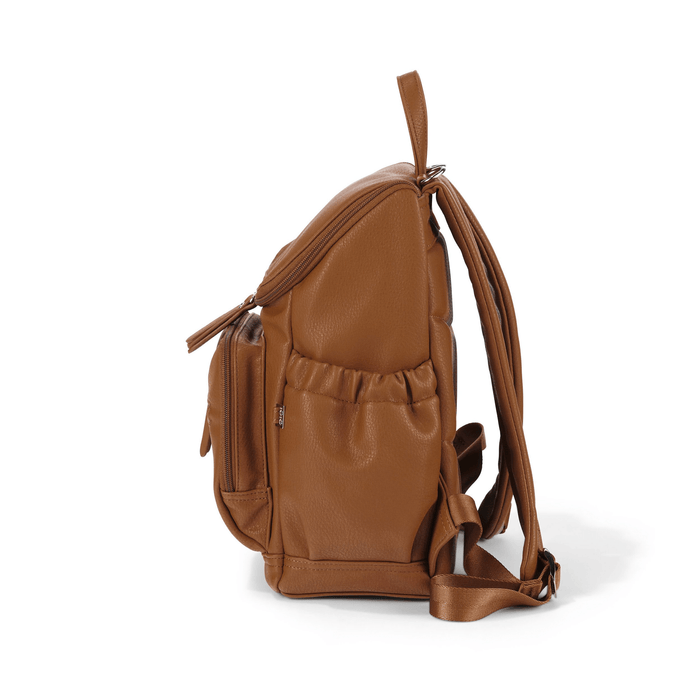 OiOi Baby Care Mini Signature Backpack - Chestnut Brown Vegan Leather